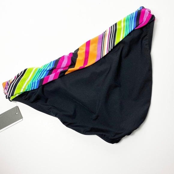 Kenneth Cole Reaction Multicolor Black Swimming Bikini Women Bottom Large - Picture 2 of 5